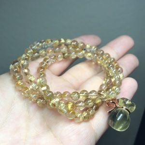 Gold Rutilated Quartz Necklace/Bracelet